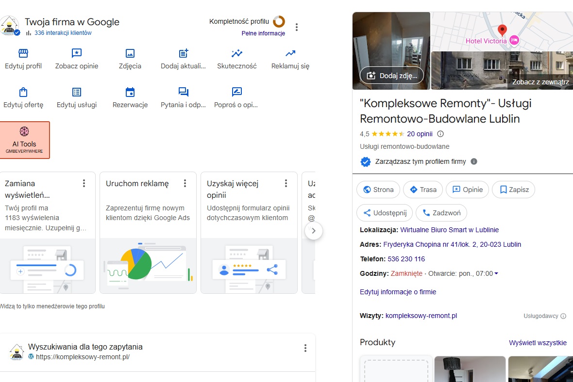 wizytówki google - Widoczni Online